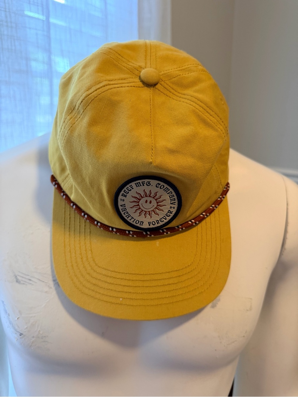 Reef Vacation Forever 1984 Yellow Rope Snapback Hat Party Till Sunrise